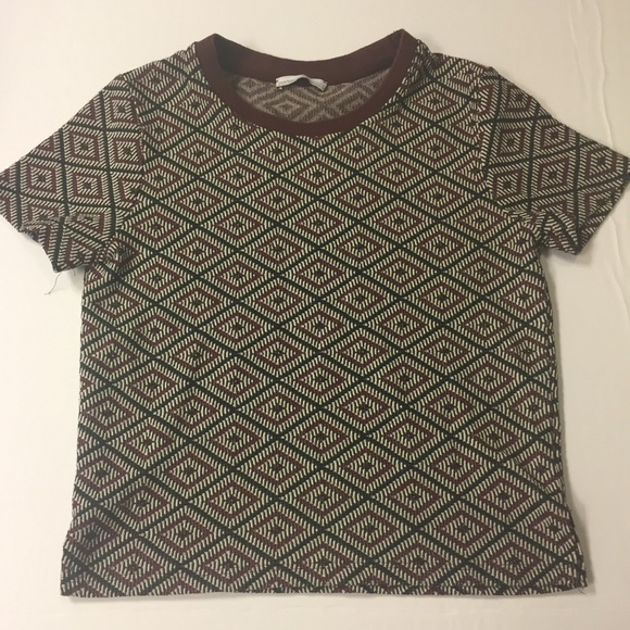 Zara Maroon Pattern Top - Picture 1 of 5